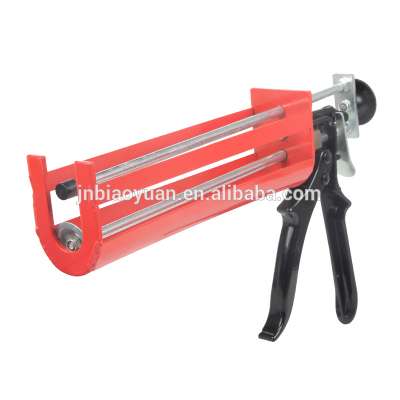 Double components chemical cartridge and caulking gun for construction tool